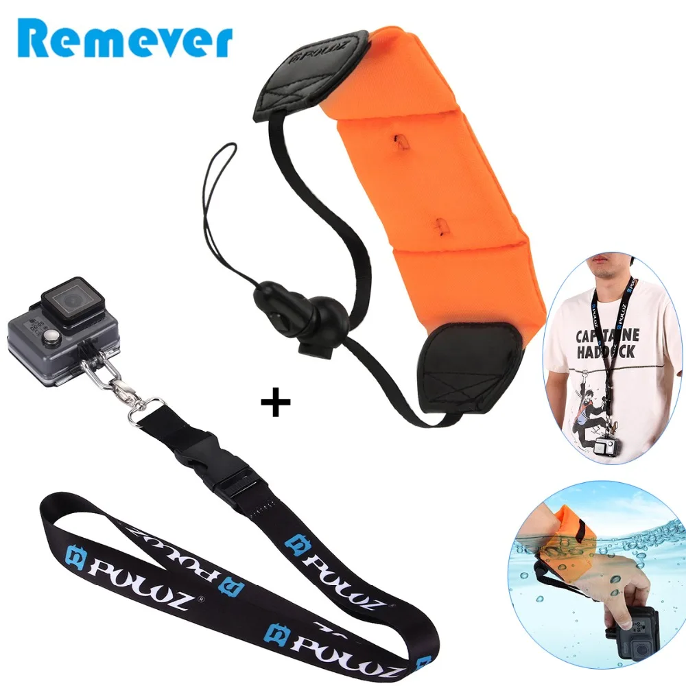 

1PCS Buoyancy Wrist Strap +1PCS Shoulder Neck Strap for Gopro Hero 3/4 4 Session/5/6 For Sjcam Xiaoyi Action Cameras