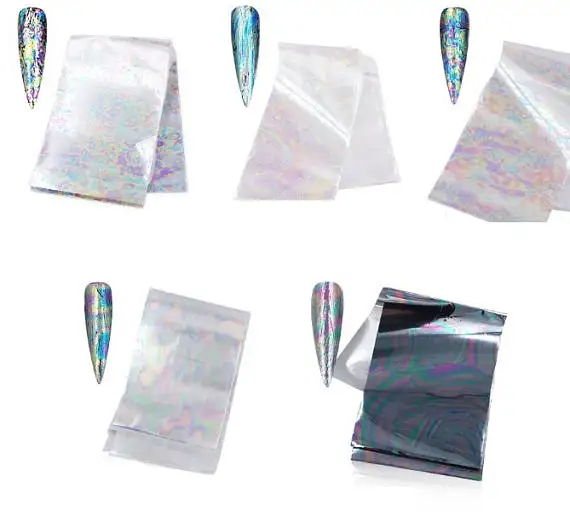

Holographic Laser Unicorn Mermaid Nail art Transfer Foil Paper Nail art Sticker 5cm*20cm -5pcs Transfer Foil Paper 3d sticker
