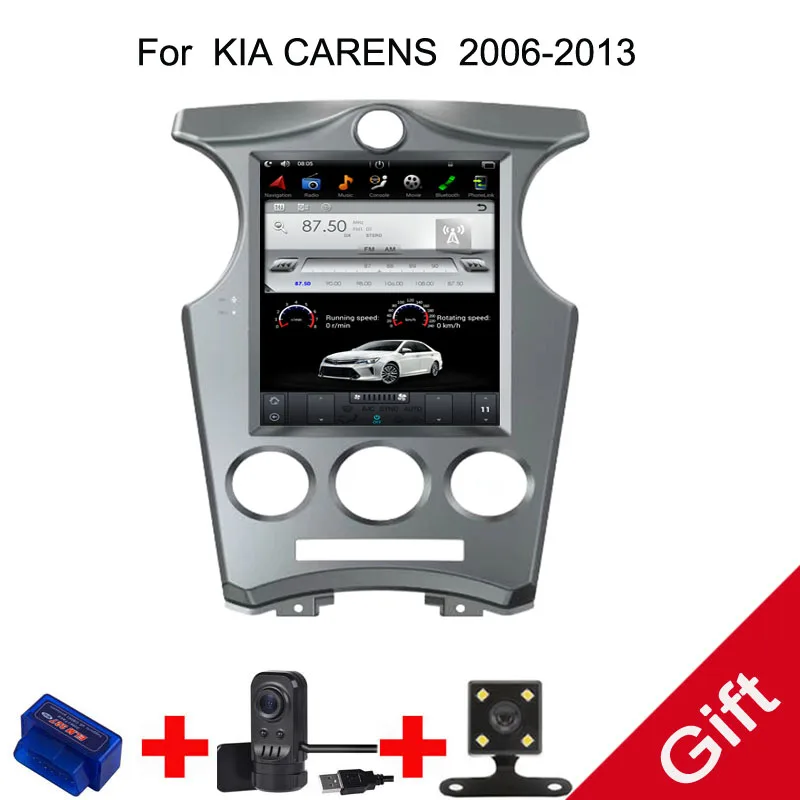 

10.4" Tesla Android Fit KIA CARENS 2006 - 2008 2009 2010 2011 2012 2013 MANUAL A/C Car DVD Player Navigation GPS Radio