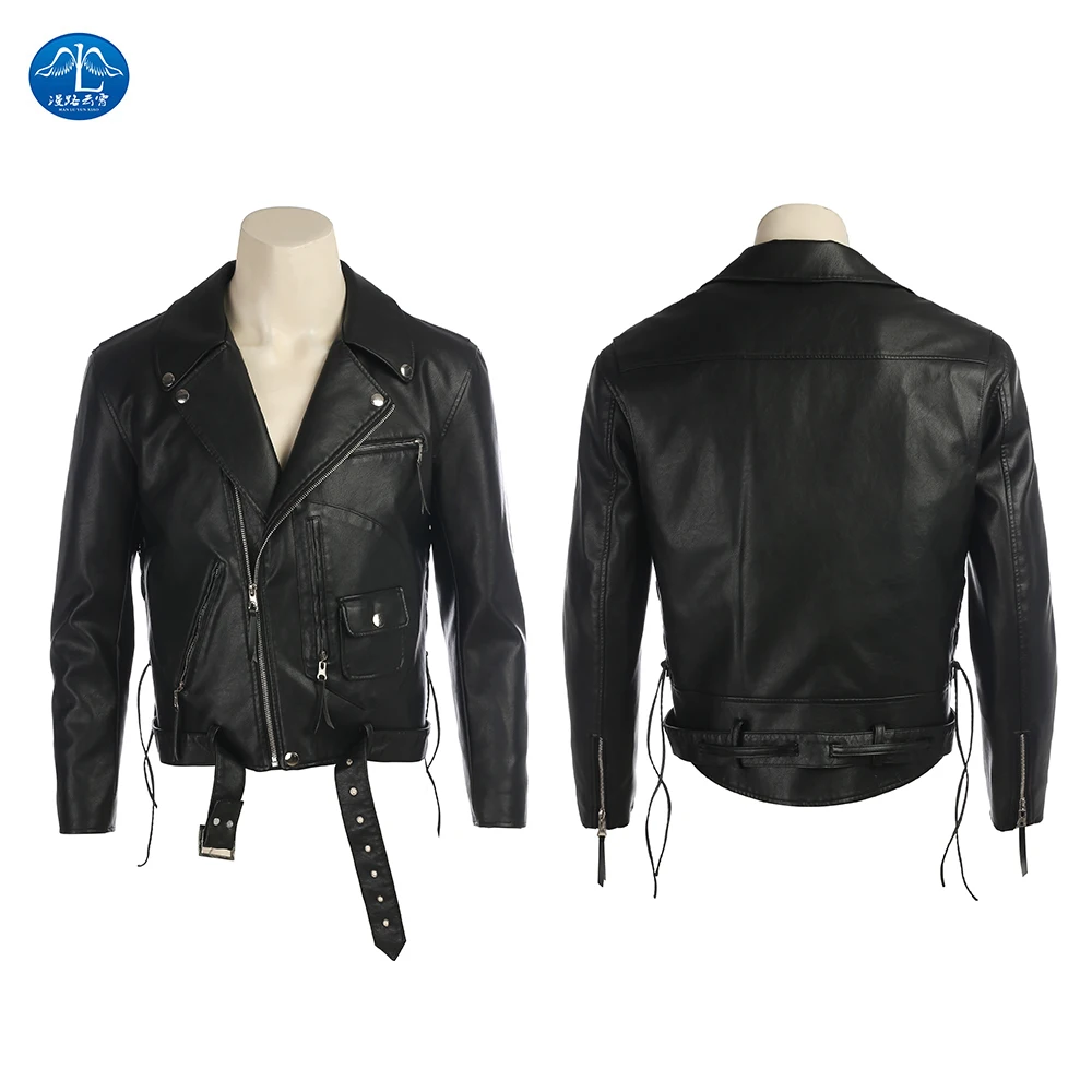 

ManLuYunXiao Terminator 2 T-800 Cosplay Costume Men Costume Halloween Cosplay Men's Leather Jacket For Adult Free Shipping