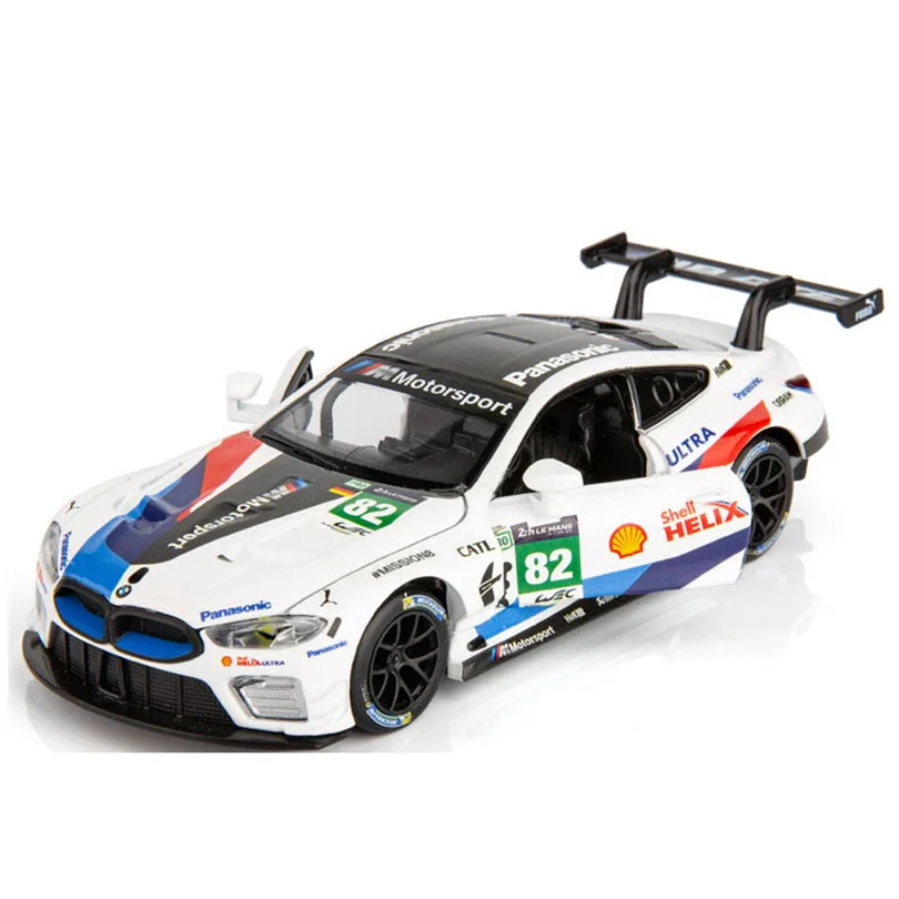 1/32 M8 GTE Sports Car Simulation Toy Car Model Alloy Pull Back Children Toys Genuine License Collection Gift Off-Road Vehicle