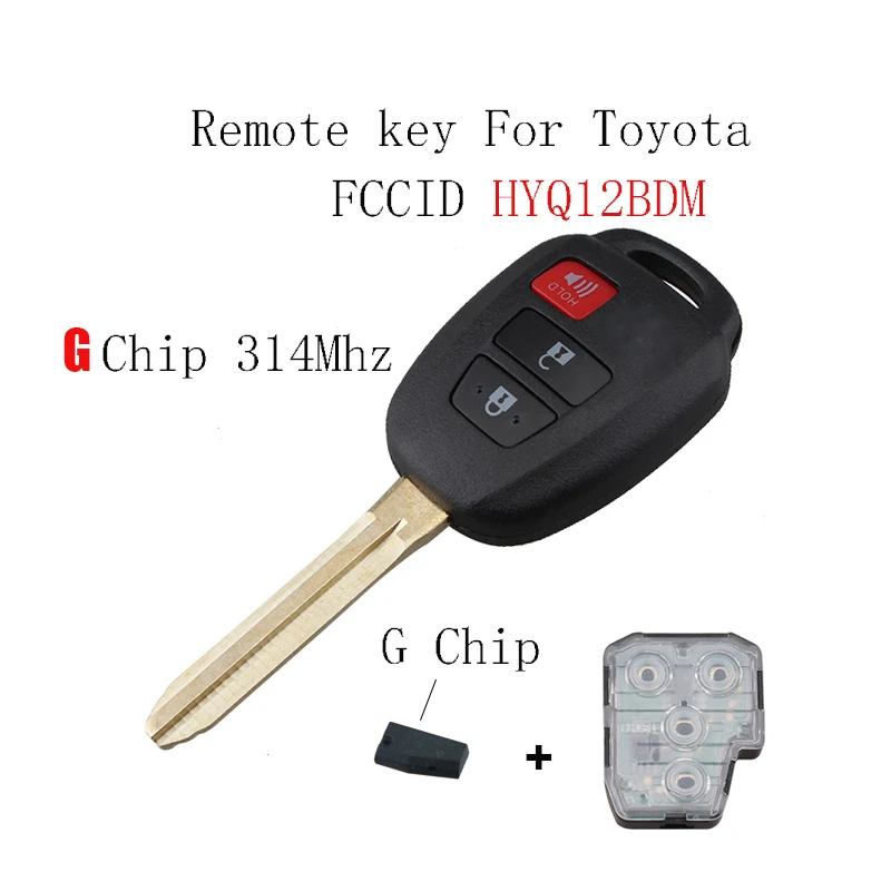 

2+1 Buttons 314Mhz Remote key For Toyota Rav4 2013 2014 2015 For Toyota Prius C V 2012 2013 2014 2015 2016 HYQ12BDM Car keys