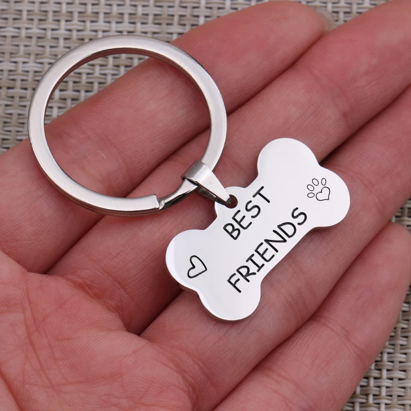 Брелок для ключей Best Friends подарок 1 шт. брелок в форме костяной формы собак и