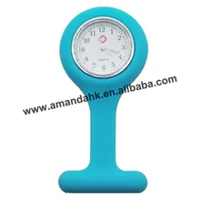 100 шт/партия, Горячая модные силиконовые медсестры pin часы покрытие карманные часы для медсестер Красный Крест пластиковые часы