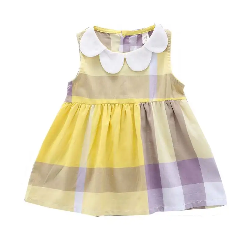 

Stylish Summer Wearing Casual Baby Girls Dresses Cotton Sleeveless Mixed Color Pageant Dresses 2019 New-arrival Hot Selling