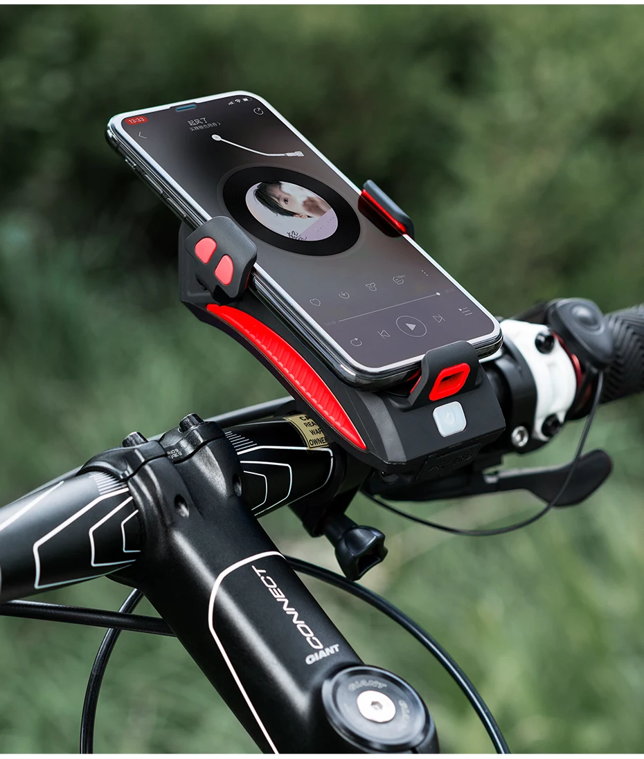 CoolChange, 4 в 1, электронный велосипедный звонок, светильник, зарядка через usb, внешний аккумулятор, велосипедный держатель для телефона, 130 дБ, Горн, MTB, велосипедный звонок, светильник