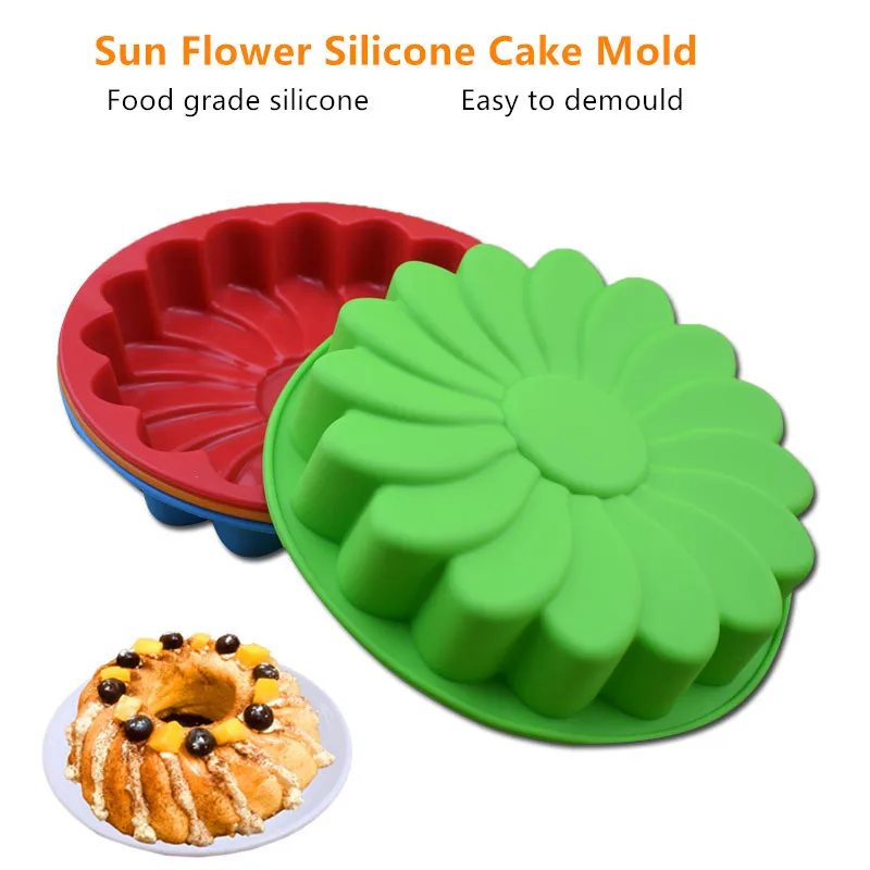 

Big Silicone Cake Molds Flower Crown Shape Cake Bakeware Baking Tools 3D Bread Pastry Mould Pizza Pan DIY Birthday Wedding Party