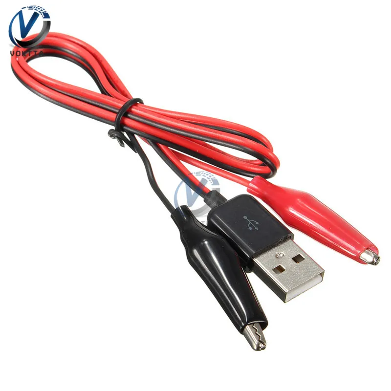 5 шт. крокодил тесты зажимы зажим для USB разъем питание адаптер провода 60 см