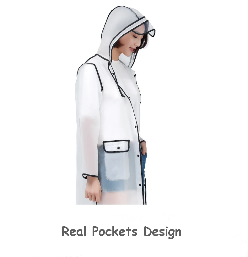 Ladies Women men Plastic Thick backpack Raincoat Rainwear Long Poncho Waterproof Hiking Tour Hooded Schoolbag Rain Jacket