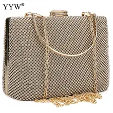 Полые клатч женская Дамская сумочка с Стекло Стразы Золотая сумка Роскошные Сумки Для женщин сумки дизайнерские Для женщин 'чехол