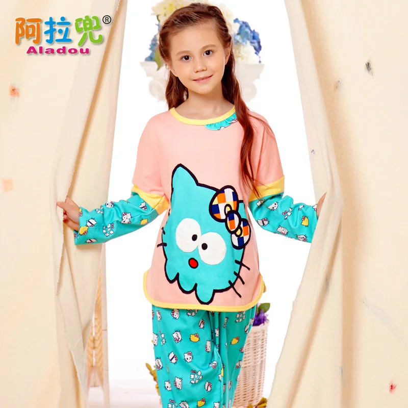 

New Kids Baby Girls Pajamas Spring Autumn Children Pajama Cartoon Clothing Infantil Long Sleeved Home Dress Cotton Lovely Style