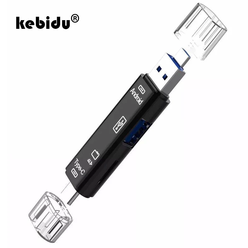 

Multifunctional 5-in-1 Type C OTG Card Reader USB 2.0 Memory Card Reader Adapter with USB Female Interface for Mobile Phone PC
