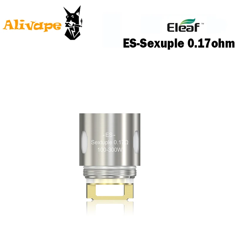 5 шт./лот ES Sextuple 0.17ohm головка 100-300 Вт Подходит для Eleaf MELO 300 Танк совместим с VW, Bypass и Smart режимами