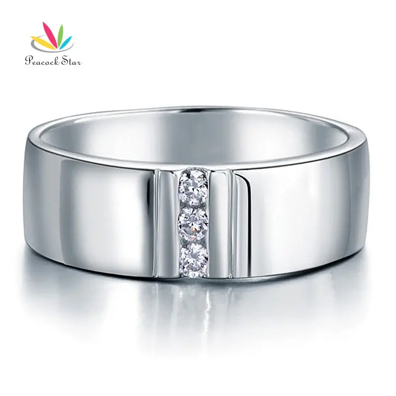 Peacock Star Round Cut Men's Wedding Band Ring Solid 925 Sterling Silver Jewelry CFR8054