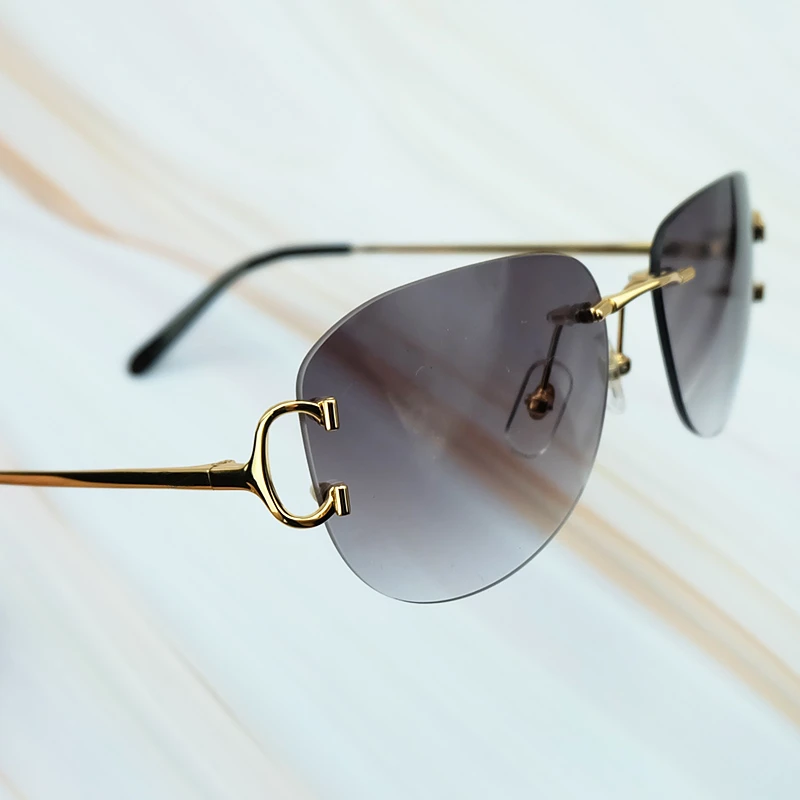Groothandel Randloze Zonnebril Luxe Carter Bril Frame Mannen Zonnebril  Retro Designer Vrouwen Brillen Voor Rijden Reizen|Men's Sunglasses| -  AliExpress