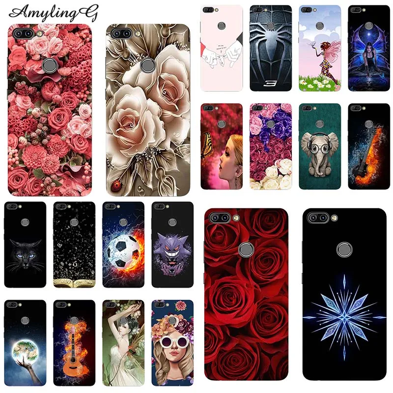 

Soft Silicone Phone Cases For Tecno Phantom 8 5.7" Case Print Rose Wolf Patterned Cover Silicone Back Shell Fundas Para
