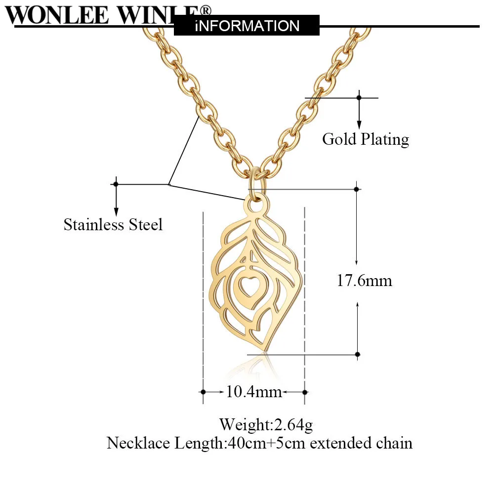 Wonlee Winle Золотая Очаровательная подвеска в форме листа ожерелье для женщин DIY
