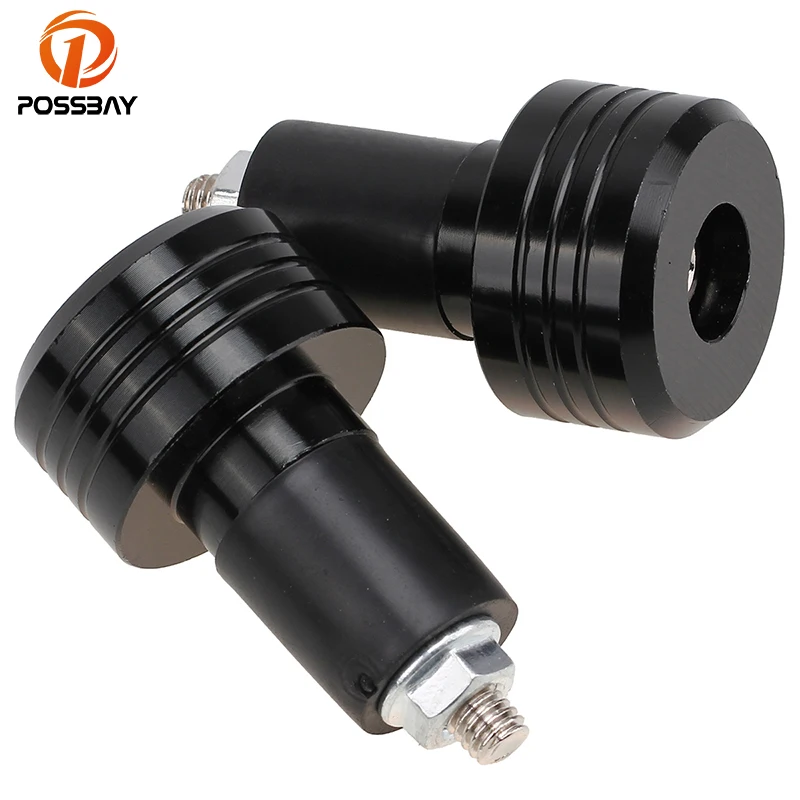 

POSSBAY 7/8" Black CNC Universal Motocycle Handlebar Grips Handlebar End Grips Bars Ends Plug Slider Counterweight Cap Cover