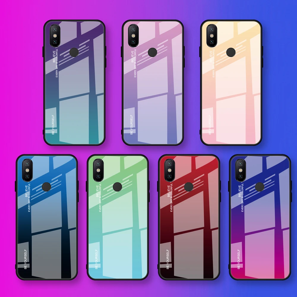 Чехол для Xiaomi Pocophone F1 Mi 8 6 A2 Lite Max 3 5X A1 6X чехол из закаленного стекла Redmi Note 5 Pro