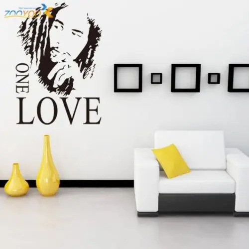 diy bob marley one love album quote art vinyl wall sticker decal