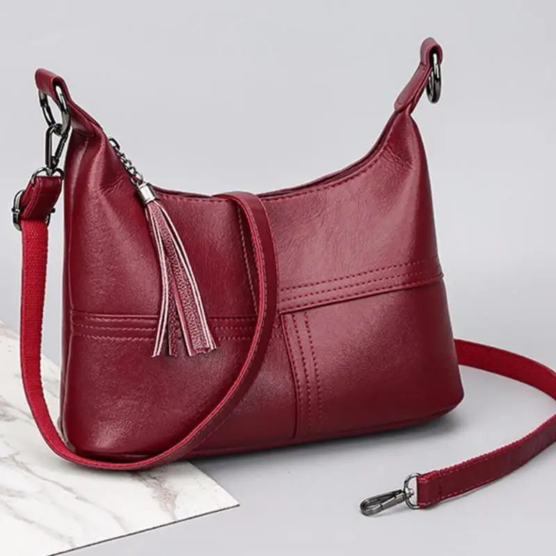 Женская сумка через плечо из искусственной кожи роскошные сумки с кисточками на молнии Повседневная женская сумка-хобо