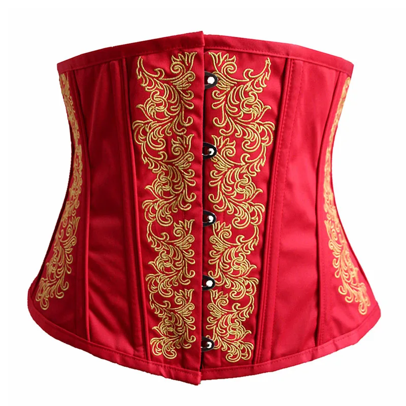 Woman Slimming Waist Trainer Body Shaper Corset Sexy Waist Control Underbust Corsets Vintage Embroidery Steel Bone Corset Gotico (1)