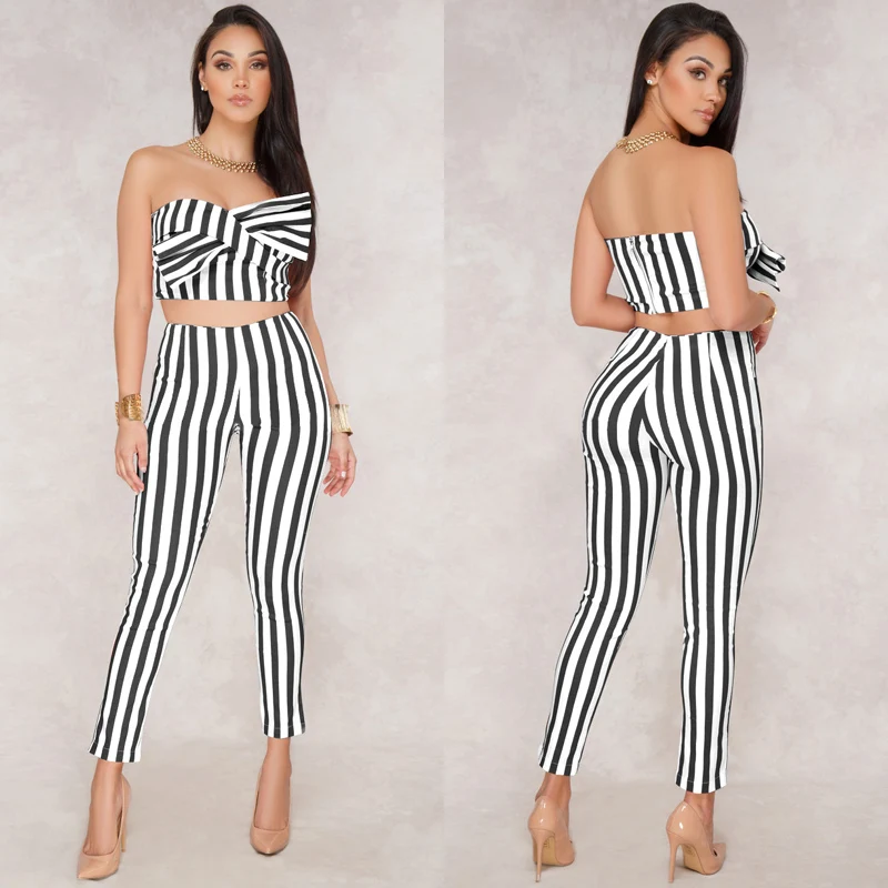 Two-Piece Strapless Top & Pant Set – Melie Bianco