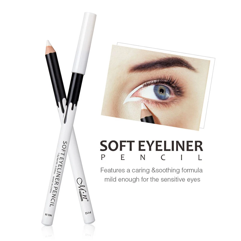 

White Eyeliner Makeup Smooth Easy Wear Eyes Brightener Waterproof White Eyes Liner Pencils @ME88