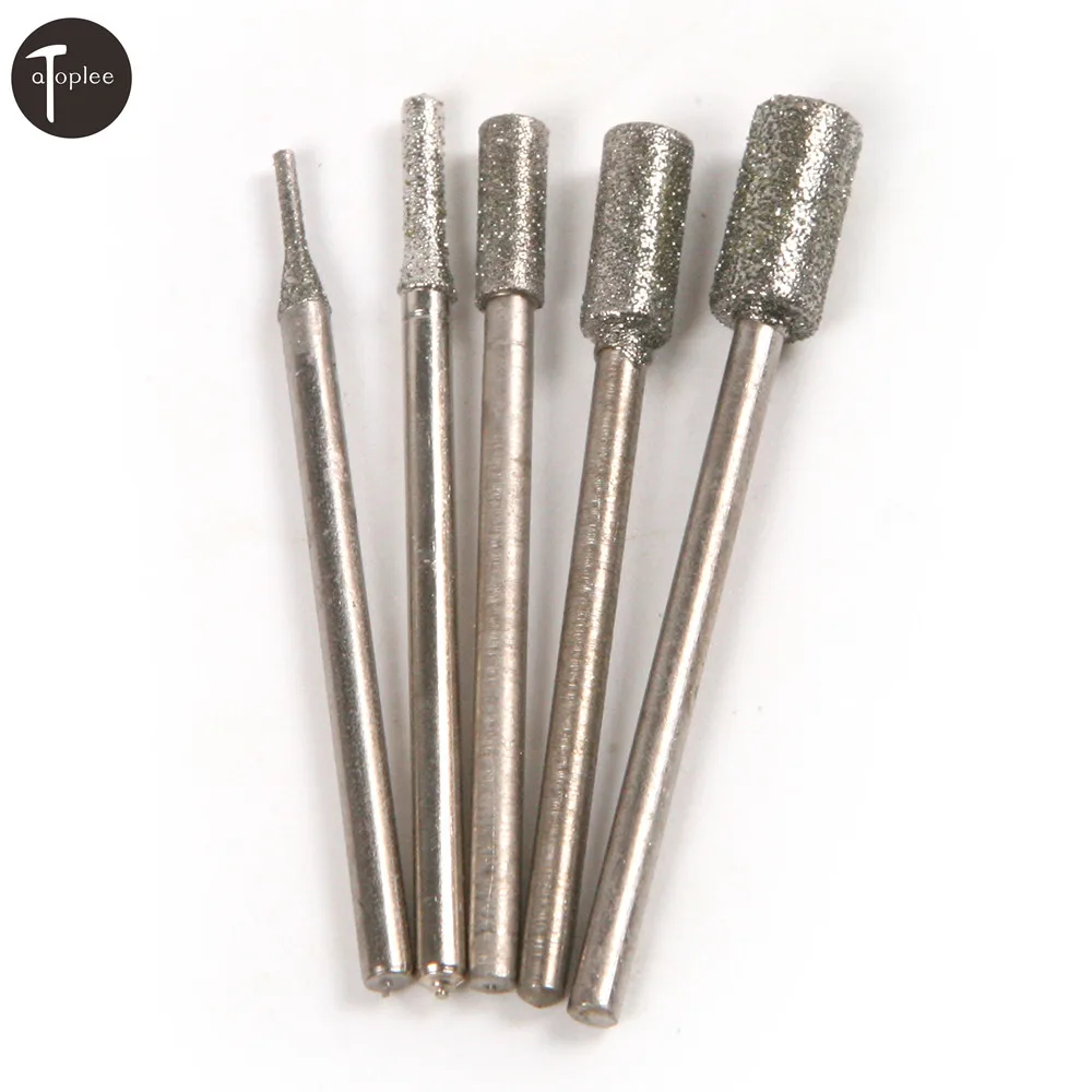 10pcs 1mm 2mm 3mm 4mm 5mm Diamond Grinding Rods For Rotary Dremel Tools Metalworking Drilling