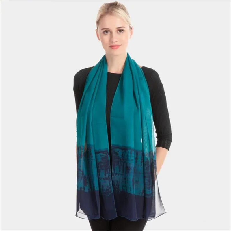 

New design women ladies gradient color chiffon scarves