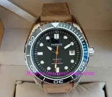 45mm Parnis Sapphire Crystal Japanese Automatic Self-Wind Movement Mechanical watches Black ceramic Bezel Men’s watches rnm02