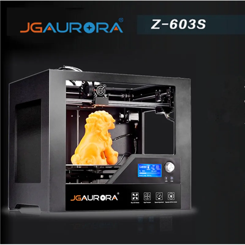 

JGAURORA Z-603S Desktop 3D Printer 280 x 180 x 180mm Home Use with Heated Bed High Precision Metal Frame 3d printing ABS As Gift