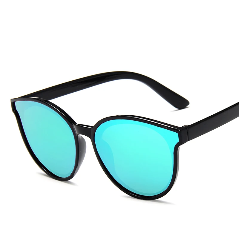 Модные детские очки, Детские винтажные пластиковые солнцезащитные очки с кошачьим глазом для маленьких мальчиков и девочек, овальные зеркальные очки UV400