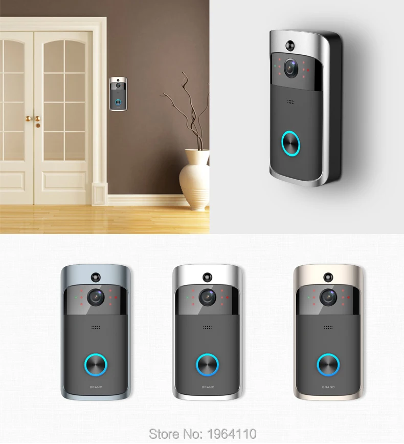 Wireless Visible TalkBack Doorbell with 720P Camera & PIR Sensor & One-Button WIFI Connection & Dingdong Ring & Free Mobile APP_F12