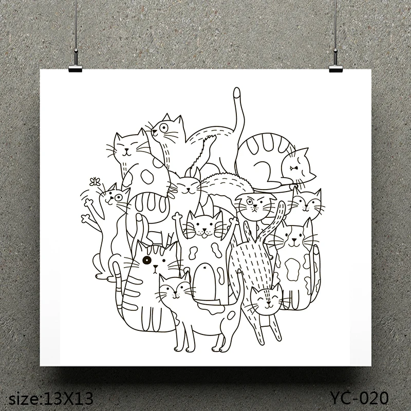 

AZSG a group of kittens/Cute kitten Clear Stamps For Scrapbooking DIY Clip Art /Card Making Decoration Stamps Crafts