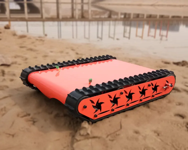 

15KG Big Load RC Tank Car Chassis, 85mm Obstacle-surmounting Robot, Stainess Steel, Rubber tracks, 2pcs 24V Big Power Motor
