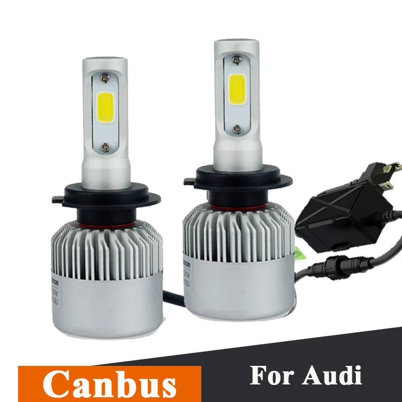 

H7 Canbus Headlights COB High Low Beam DRL LED Fog Lights Headlamp For A3 A4 B6 B8 B5 A5 A6 C5 C6 C7 S4 TT Q5 Q7