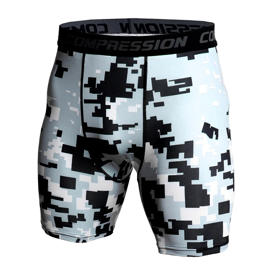 Men Compression Under Layer Short Pants Fashion 3D Print Camouflage Athletic Tights Shorts Bottoms Skinny Shorts Men Bottom casual shorts Casual Shorts