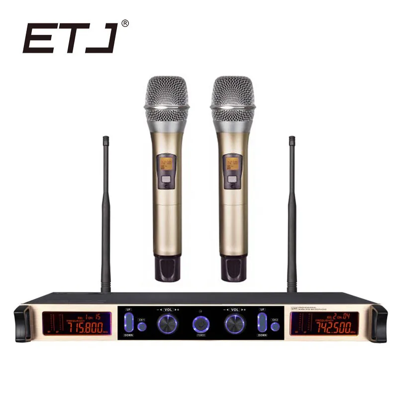 

Free shipping! New High Quality Professional Dual Wireless Microphone System stage performances a two wireless microphone