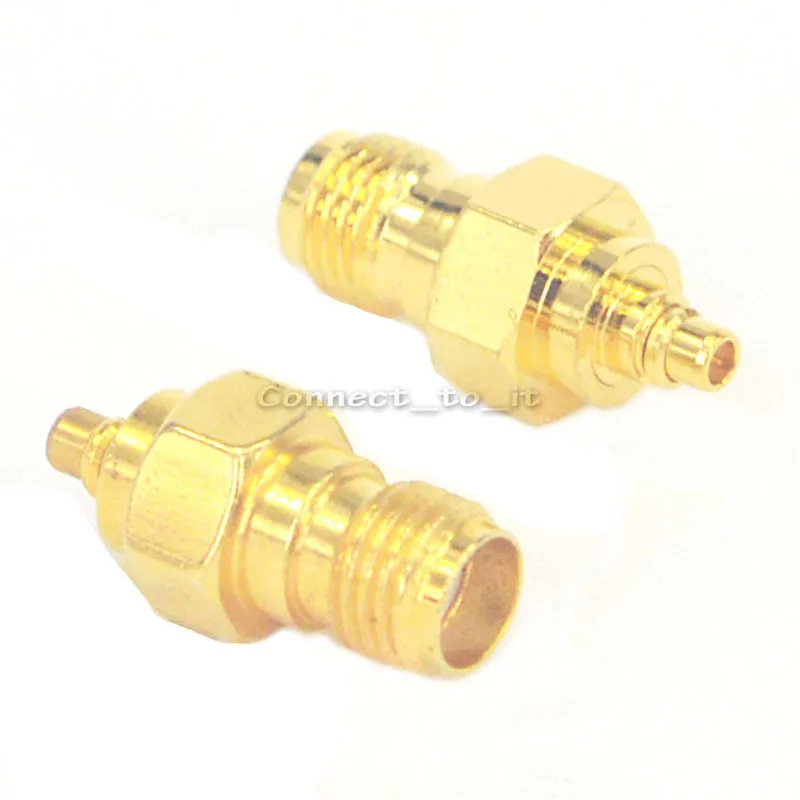 

2 Pieces SMA Female to MMCX Male Goldplated Straight Connector Adapter