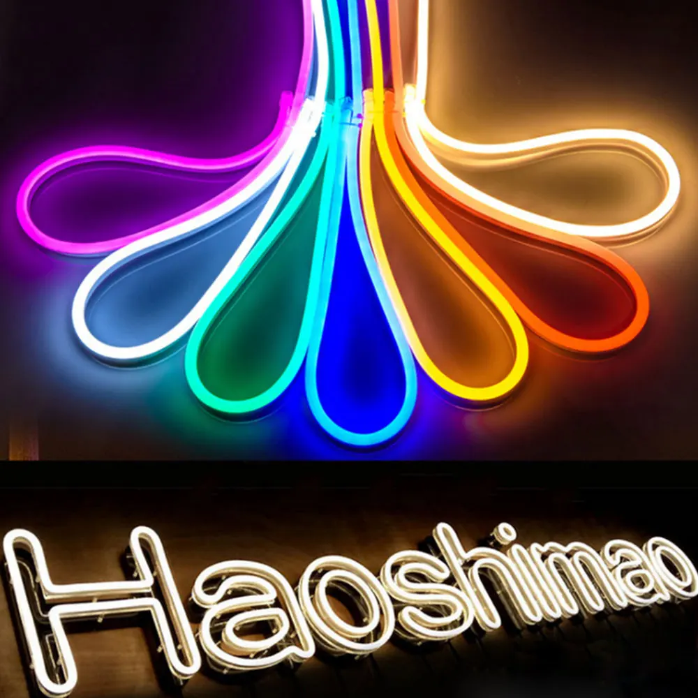 1/2/3/4/5m 220V RGB LED Neon Light Neon Sign LED Strip Neon Lamp Tape Light-Emitting Diode Outdoor Lighting for Bar Garden Decor