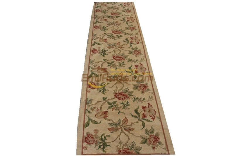 

Plain Transition Aubusson Point Chinese Wool Carpet Hand-made French Point Aubussen Style 100% Wool Area Carpet Flat Pile Runner