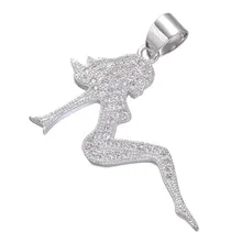 Mulheres bonitos encantos figura beleza pingentes para colar cubic zirconia micro pave cristal cz pulseira jóias acessório chf352