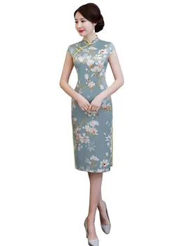 

Shanghai Story Long Cheongsam Oriental Style Dresses Qipao Women Traditional Dress Chinese Cheongsam Long Chinese Dress