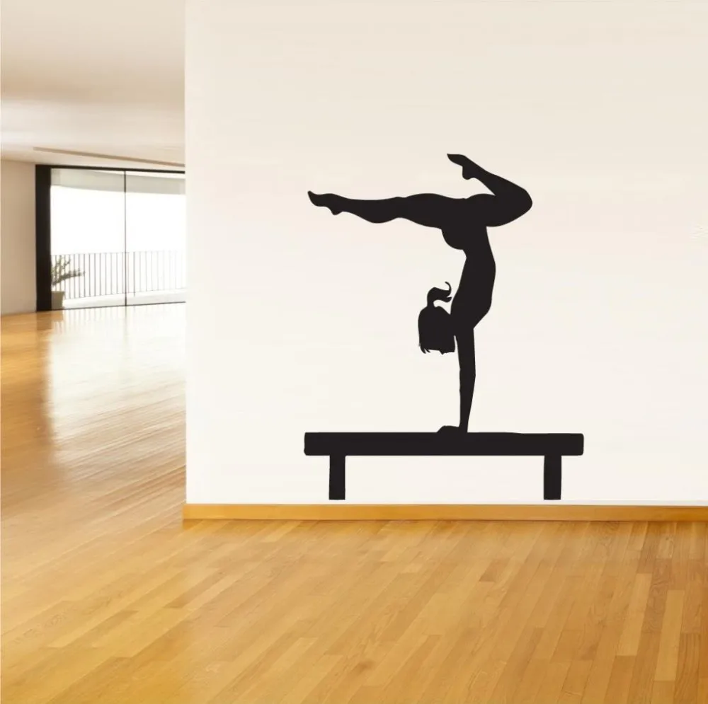 Gymnastics Girl Player Wall Vinyl Art Decal Sticker Mural Yoga Sports Gymnast YOYOYU Y-225 | Дом и сад