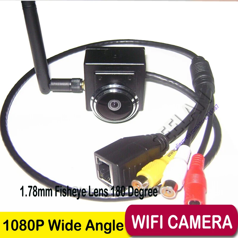  1.78mm Fisheye Lens Wide Angle Mini IP Camera wireless 1080P cameras wifi CCTV Video audio Camera Smallest 2.0 MP security cam 