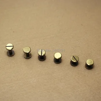 

free shipping 10*4*12mm double flat wallet bag screw brass belt screw Rivet diy handmade fastener garmnet hardware leather part