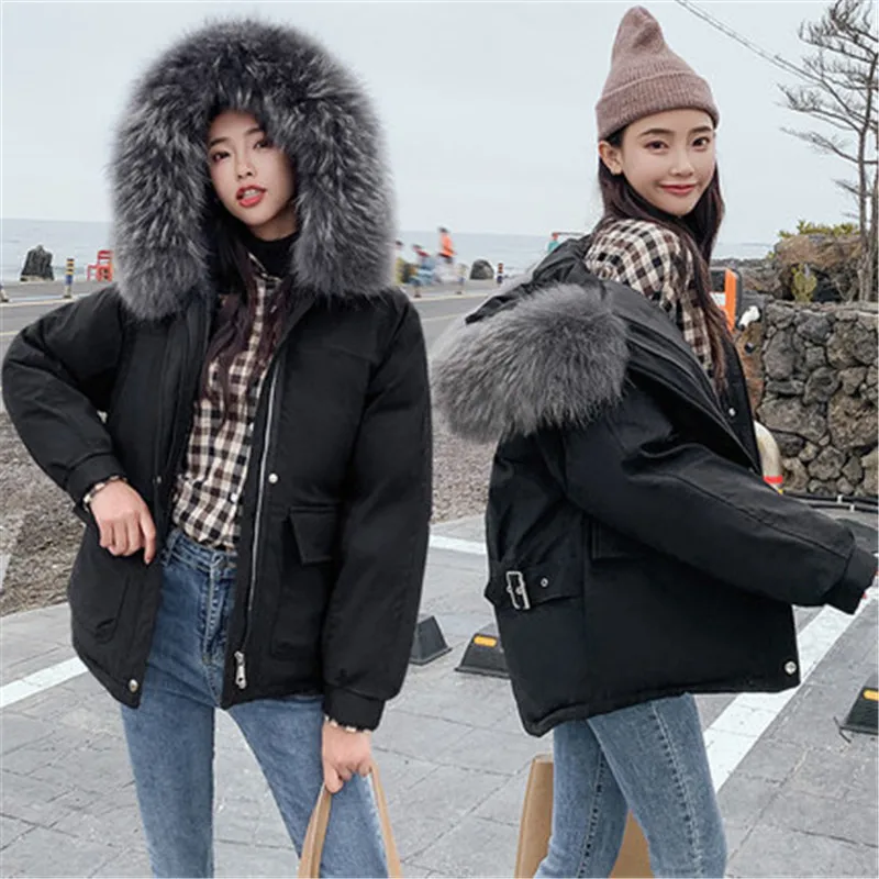Новые модные зимние женские куртки, плотное теплое зимнее пальто, женская парка, женский пуховик большого размера, топы для девочек XA10