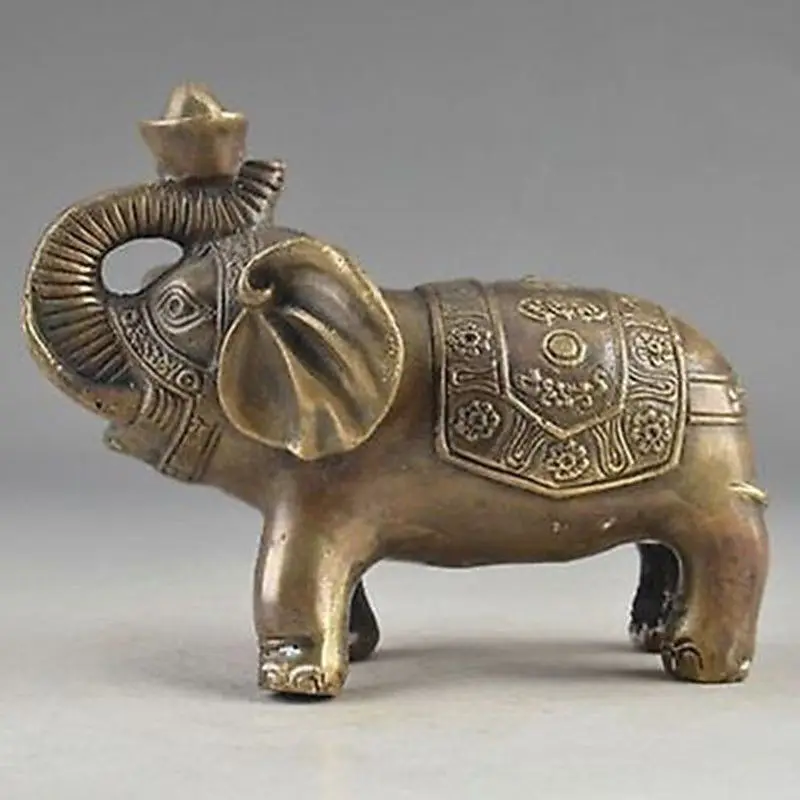 

666++Manual hammer brass a thriving business Chinese auspicious peace elephant statue