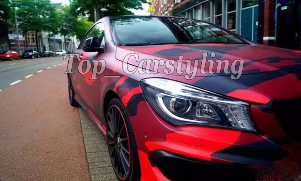 18-black red car Camouflage  Camo vinyl wrap car sticker 3M Avery Arlon Vinyl (4)